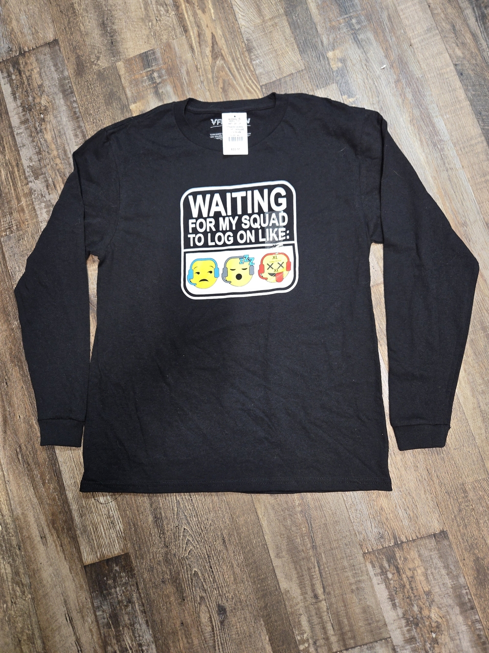 Fifth Sun Black Long-Sleeve Tee with Emoji Squad Graphic